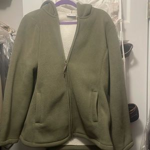 Denim and Co fleece jacket xl. Olive green-barely worn